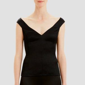 Theory Off-The-Shoulder Top in Crepe Satin - NWT